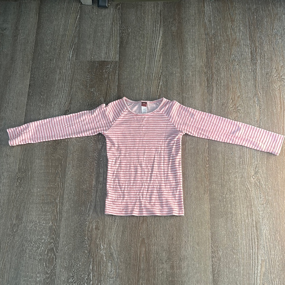 Tea Collection Pink and White Long Sleeve Tee